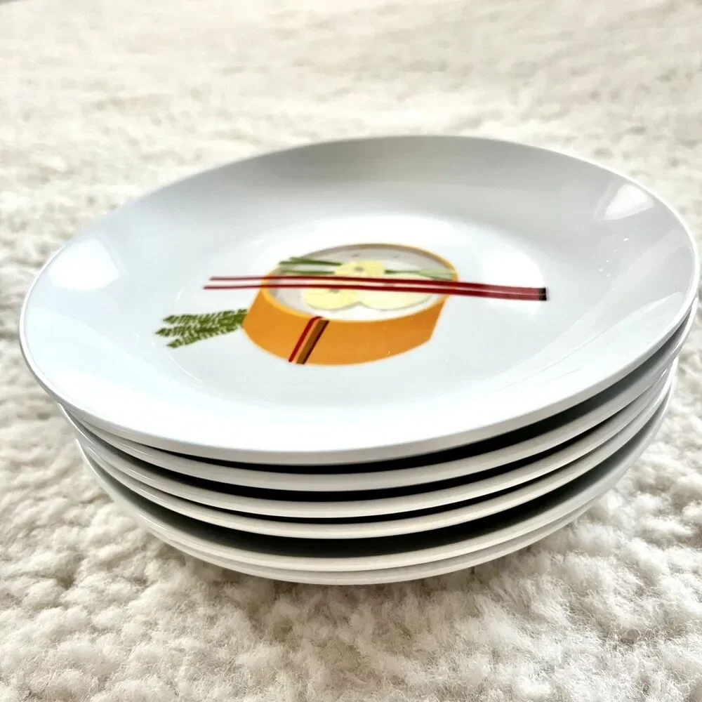 Crate & Barrel Global Bites Appetizer Plates Set of 6 – 6.75
